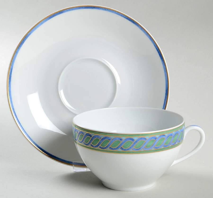 Torsade Bleu Breakfast Cup & Saucer Set by Christofle-1