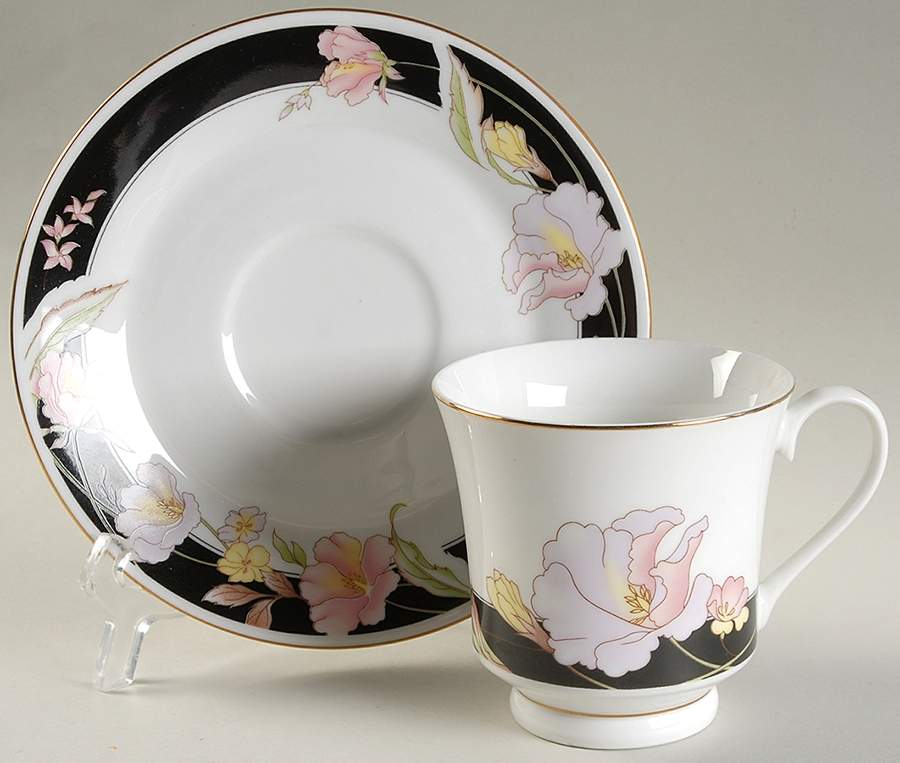 Alice Footed Cup & Saucer Set by China Pearl-1
