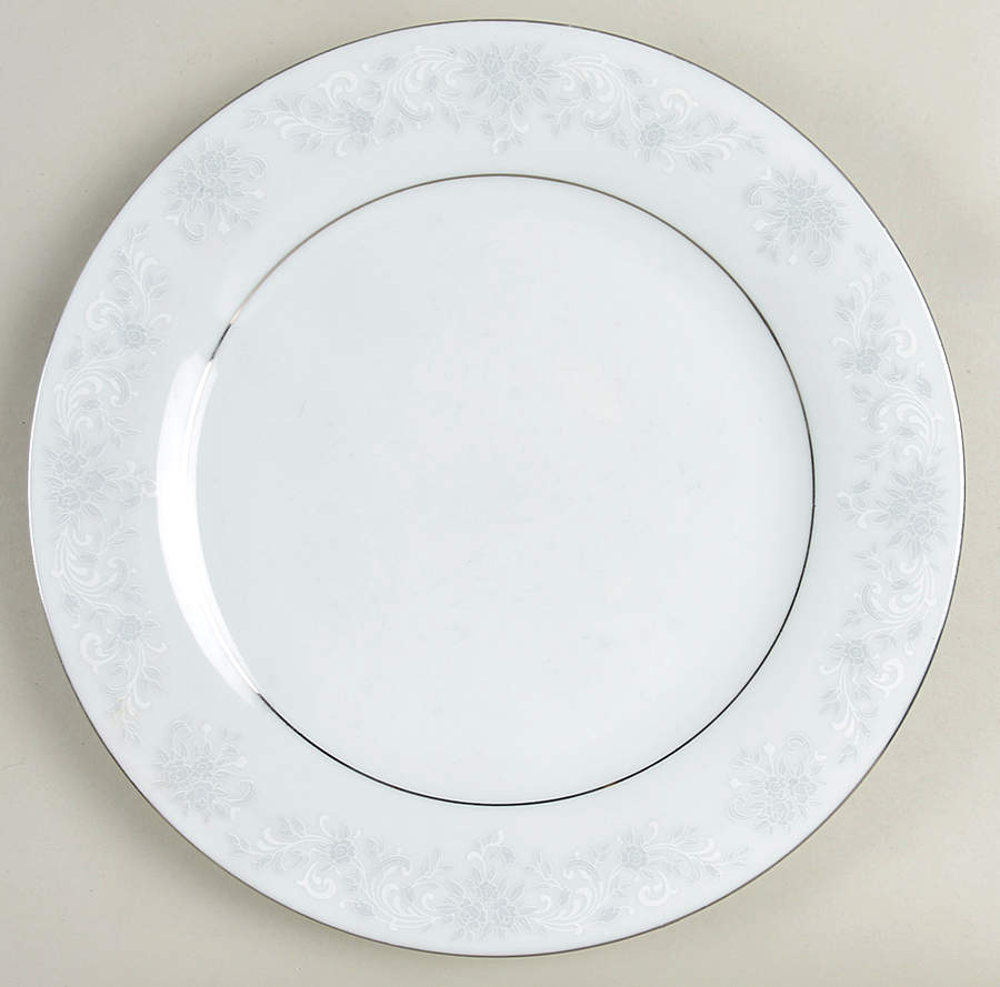 Annie (White & Gray Desgn) Dinner Plate by China Pearl-1