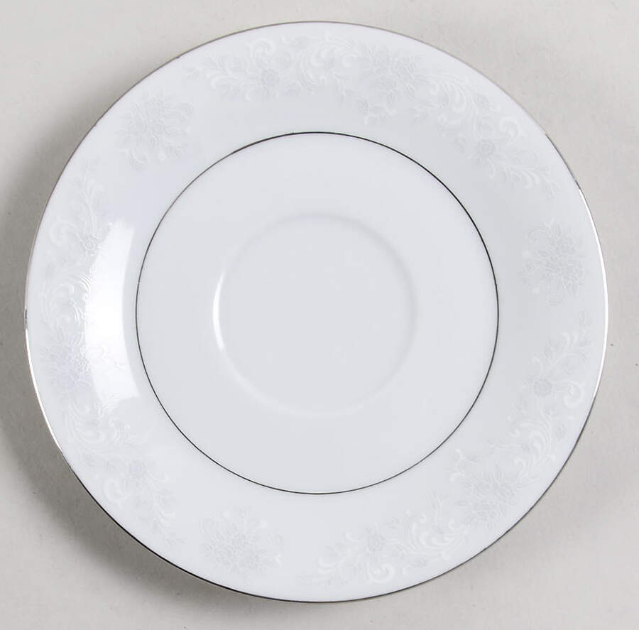 Annie (White & Gray Desgn) Saucer for Footed Cup by China Pearl-1