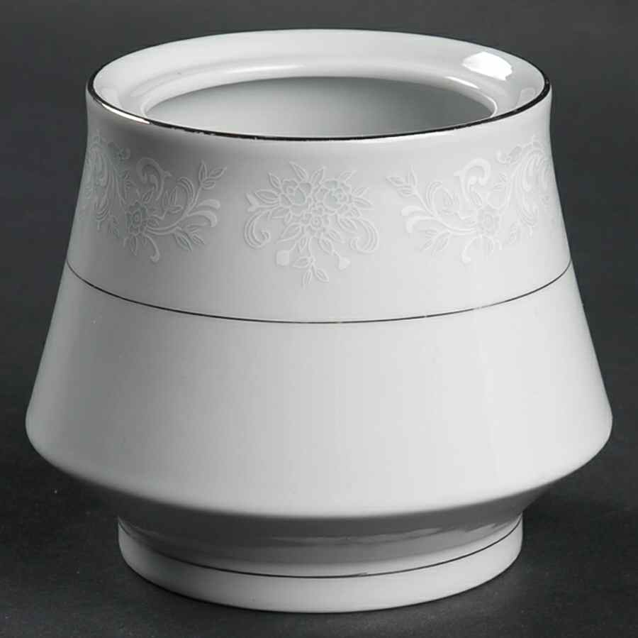 Annie (White & Gray Desgn) Sugar Bowl No Lid by China Pearl-1