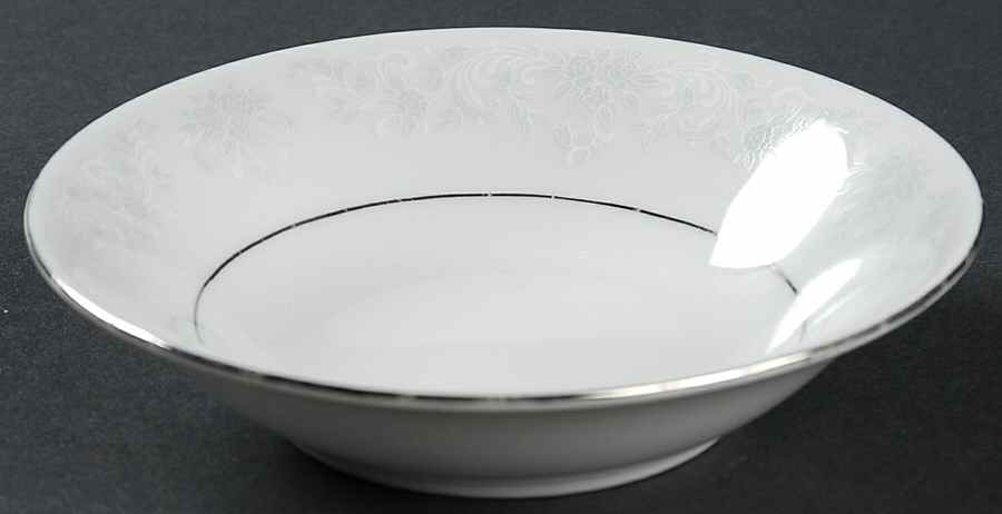 Annie (White & Gray Desgn) Fruit/Dessert (Sauce) Bowl by China Pearl-1