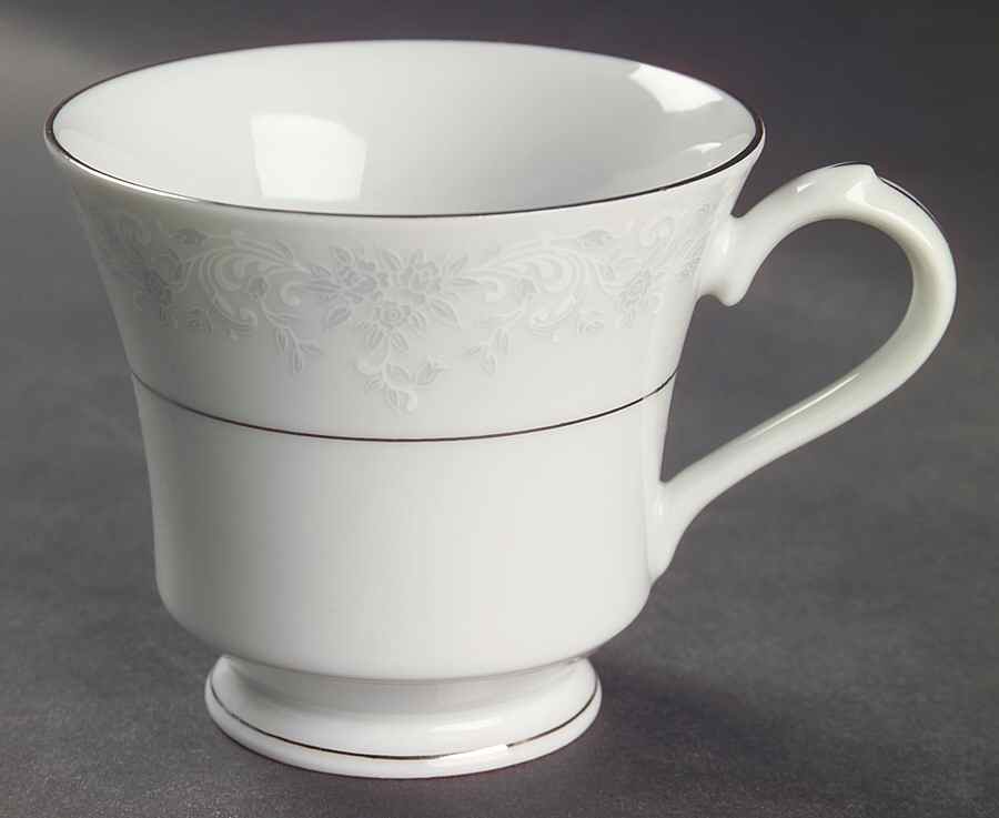 Annie (White & Gray Desgn) Footed Cup by China Pearl-1