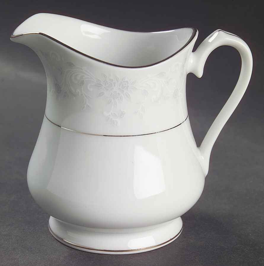 Annie (White & Gray Desgn) Creamer by China Pearl-1