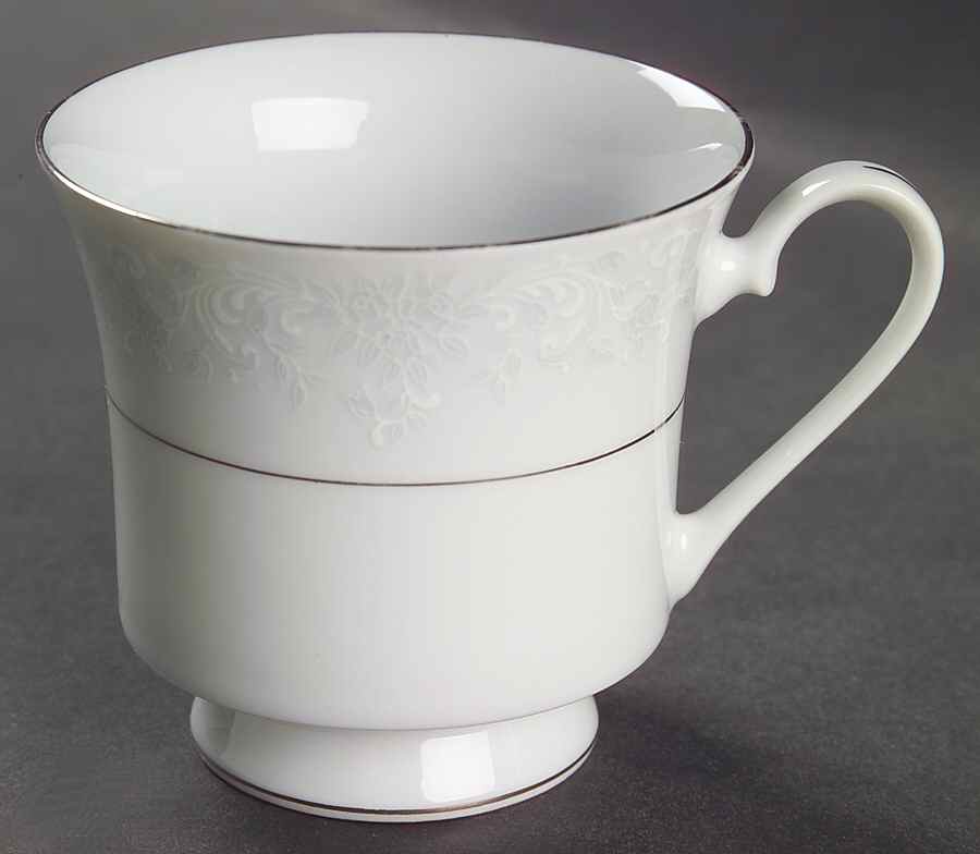 Annie (White & Gray Desgn) Footed Cup by China Pearl-1