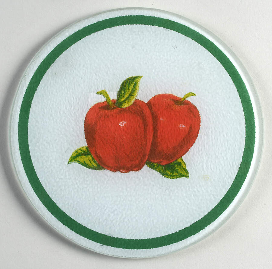 Apples (Casuals) Round Glass Trivet by China Pearl-1