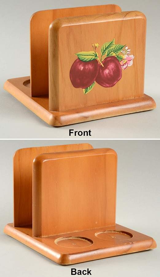 Apples (Casuals) Wood Tray for Napkin, Salt & Pepper Set- by China Pearl-1