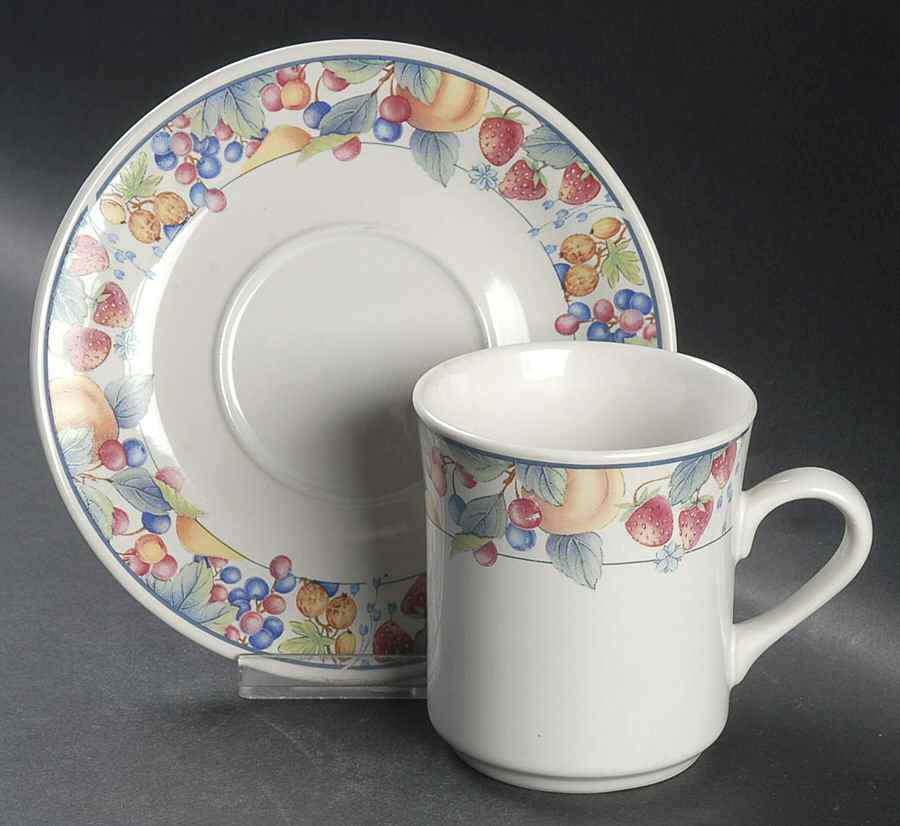 California Flat Cup & Saucer Set by China Pearl-1