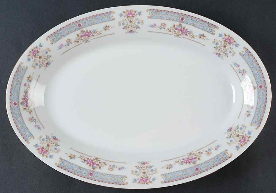 Catherine 14" Oval Serving Platter by China Pearl-1