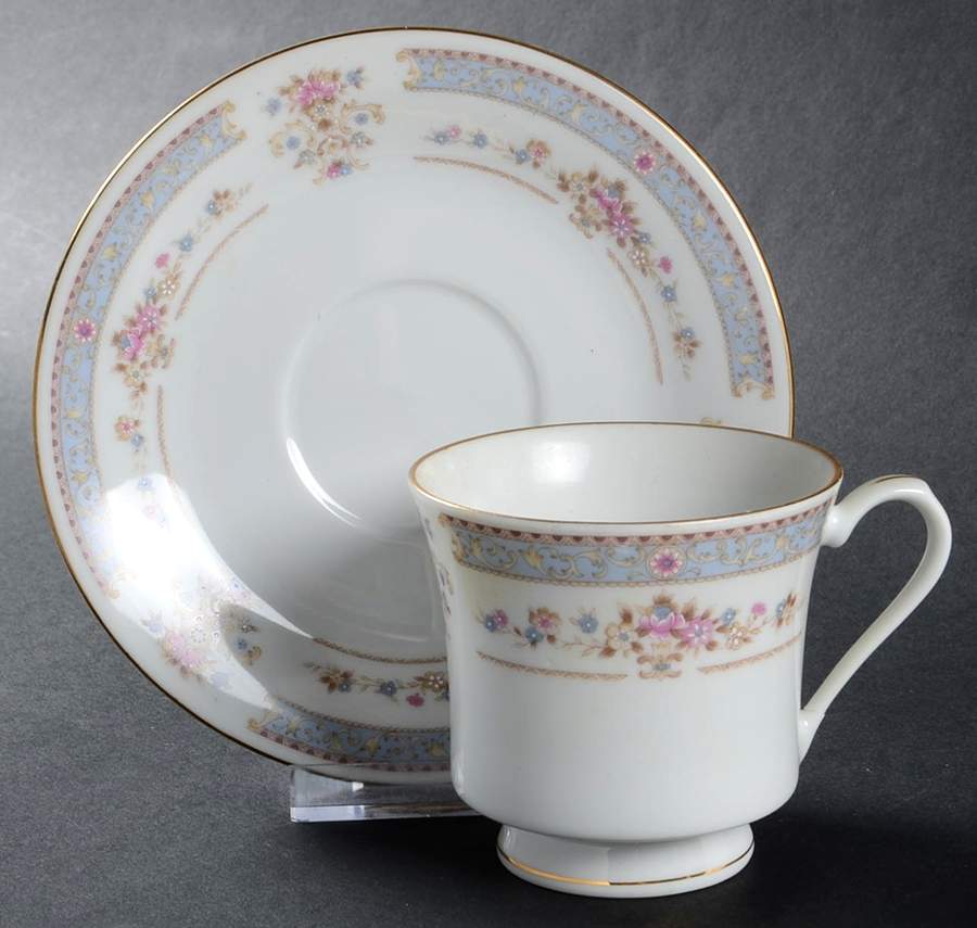 Catherine Footed Cup & Saucer Set by China Pearl-1