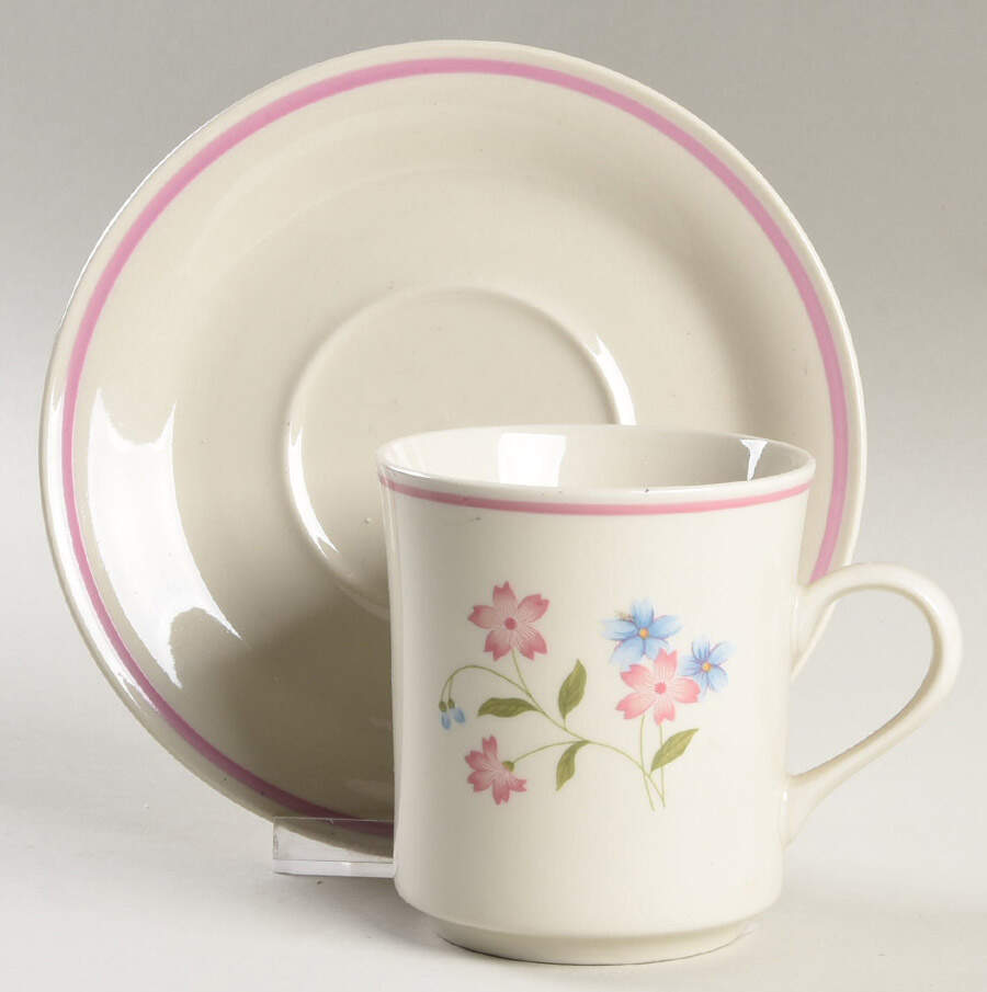 Mayflower Flat Cup & Saucer Set by China Pearl-1