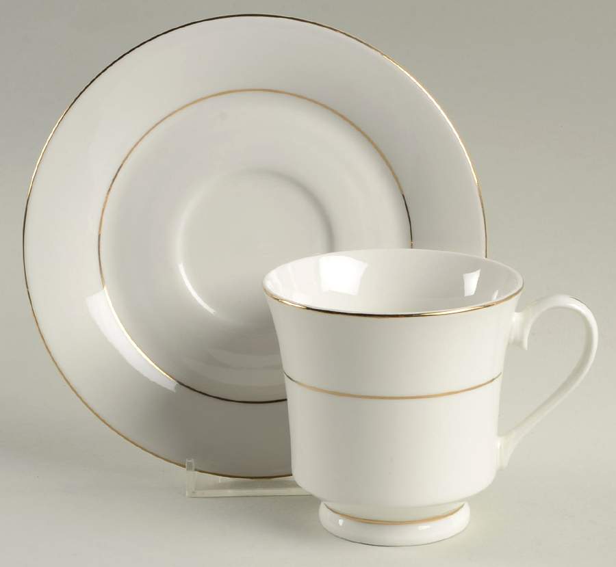 Elegant Footed Cup & Saucer Set by China Pearl-1
