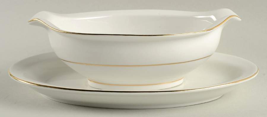 Elegant Gravy Boat & Underplate by China Pearl-1