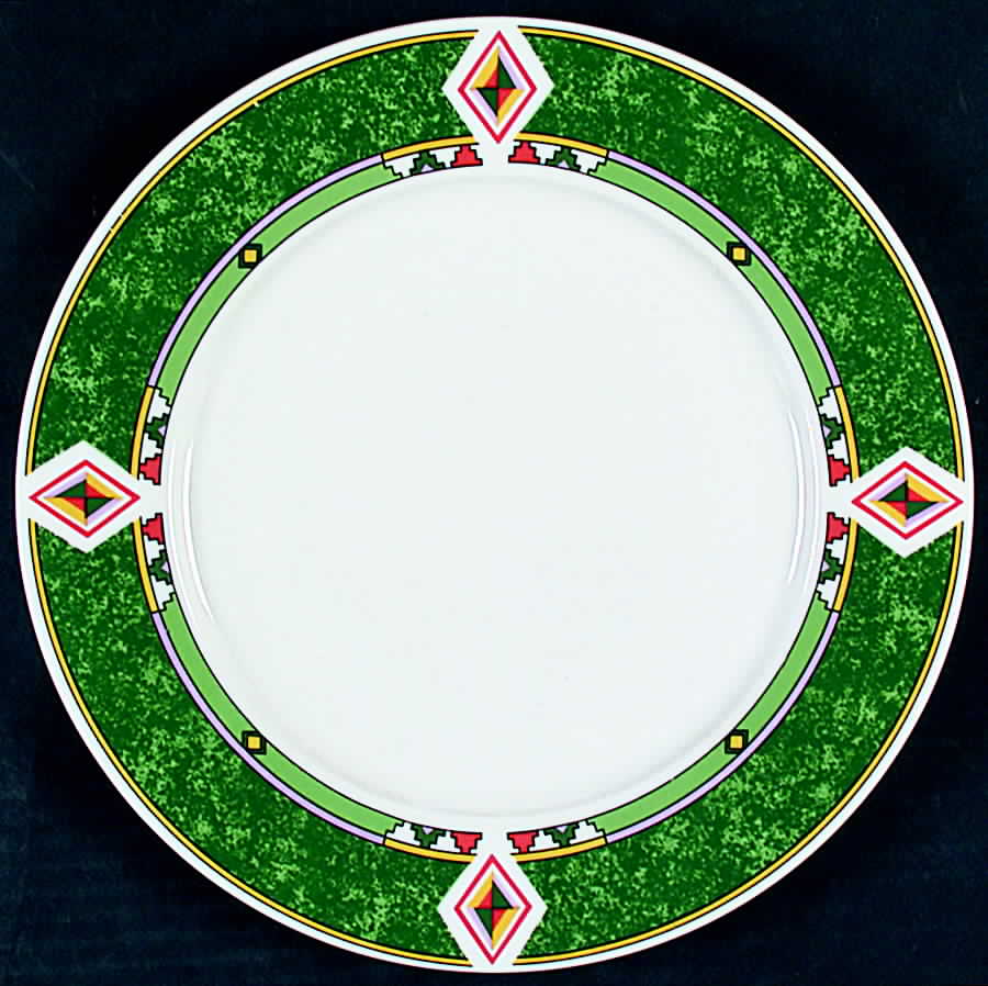 Emerald (Green Band Dinner Plate by China Pearl-1