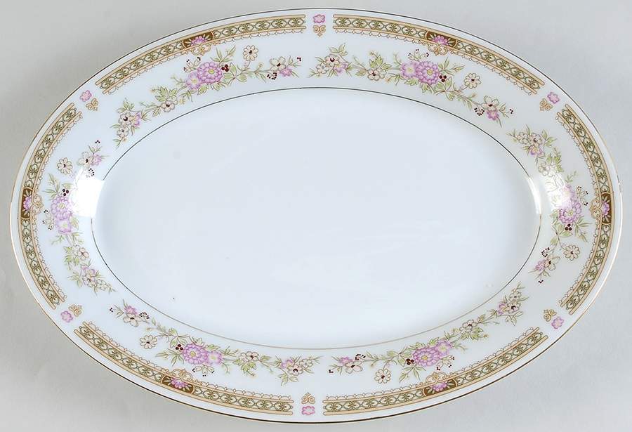Gigi 14" Oval Serving Platter by China Pearl-1