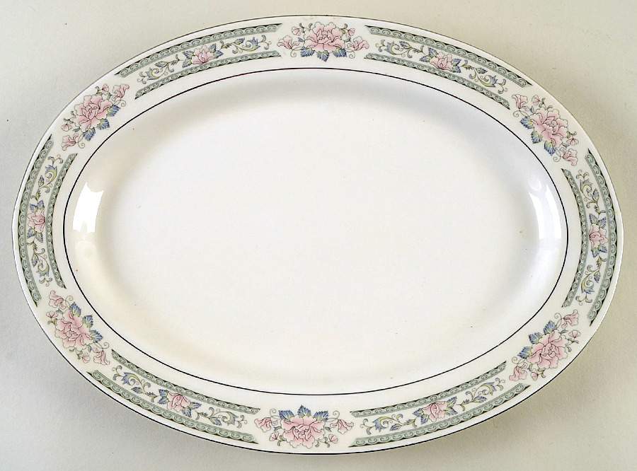 Grace 14" Oval Serving Platter by China Pearl-1