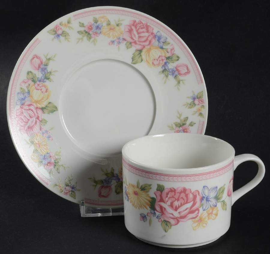 Jubilee Flat Cup & Saucer Set by China Pearl-1