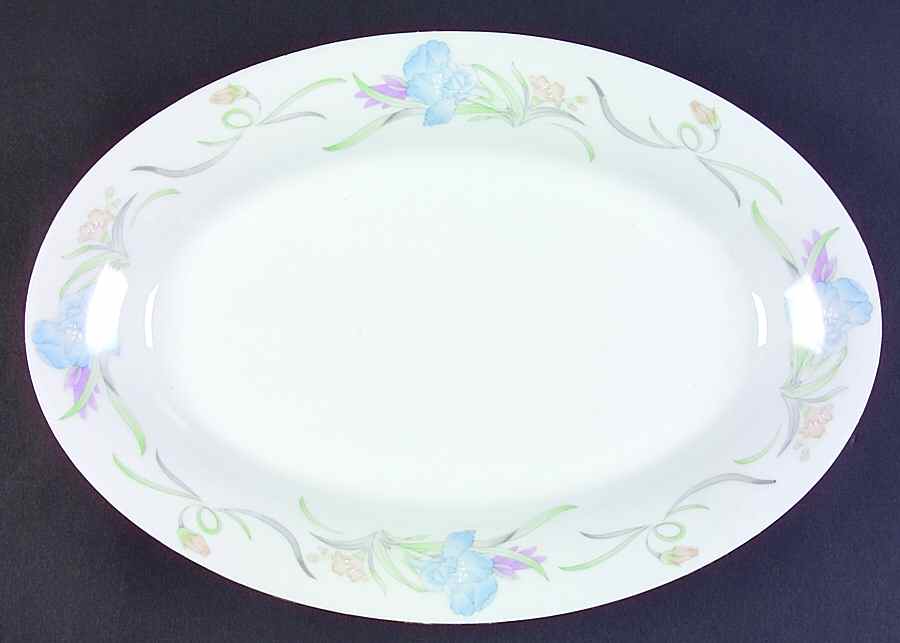 Lily 14" Oval Serving Platter by China Pearl-1