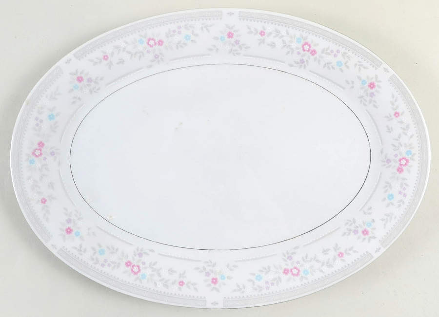 Morning Dew 13" Oval Serving Platter by China Pearl-1