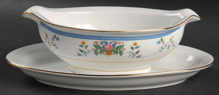 Nancy Gravy Boat & Underplate by China Pearl-1