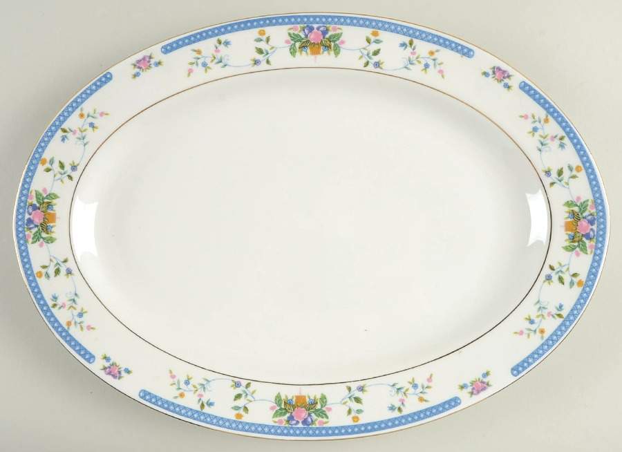 Nancy 14" Oval Serving Platter by China Pearl-1