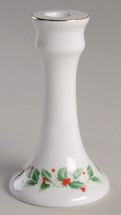 Noel (Brown Lettering Backstamp) Tall Candlestick by China Pearl-1