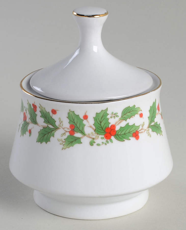 Noel (Brown Lettering Backstamp) Sugar Bowl & Lid by China Pearl-1