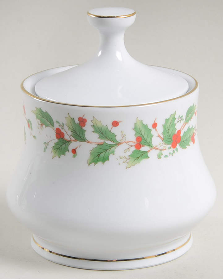 Noel (Brown Lettering Backstamp) Sugar Bowl & Lid by China Pearl-1