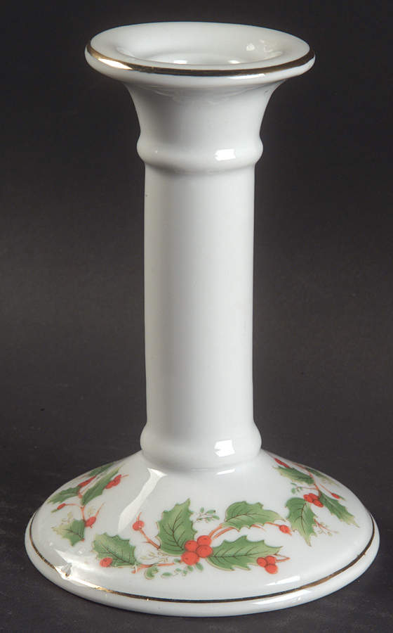 Noel (Brown Lettering Backstamp) 5" Candlestick by China Pearl-1