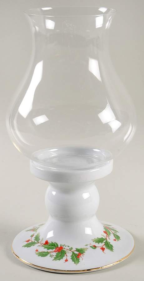 Noel (Brown Lettering Backstamp) Hurricane Lamp & Globe by China Pearl-1