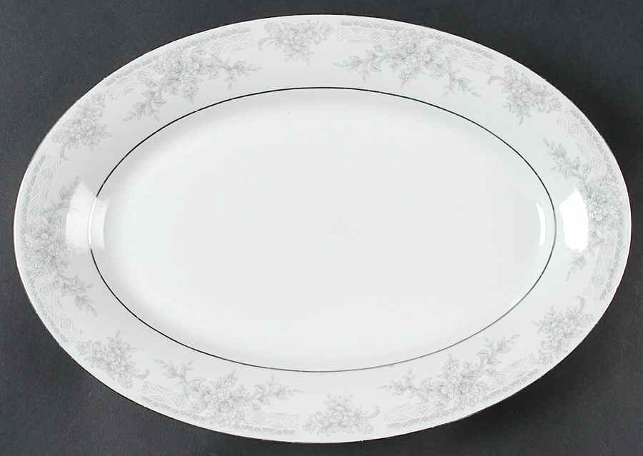Olivia 14" Oval Serving Platter by China Pearl-1