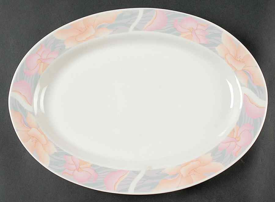 Sara 14" Oval Serving Platter by China Pearl-1