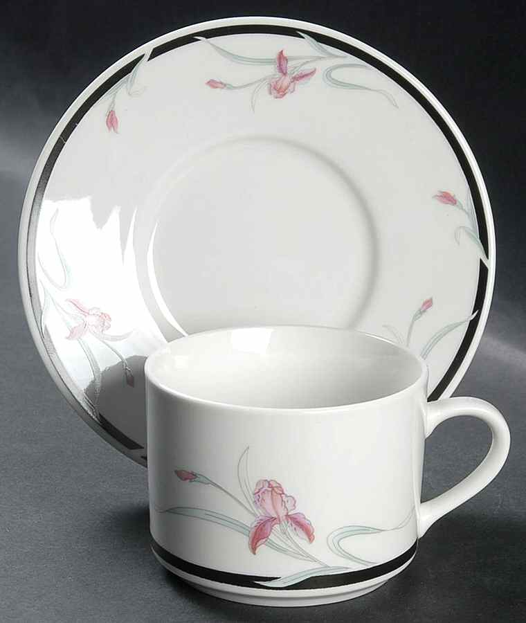 Versailles Flat Cup & Saucer Set by China Pearl-1