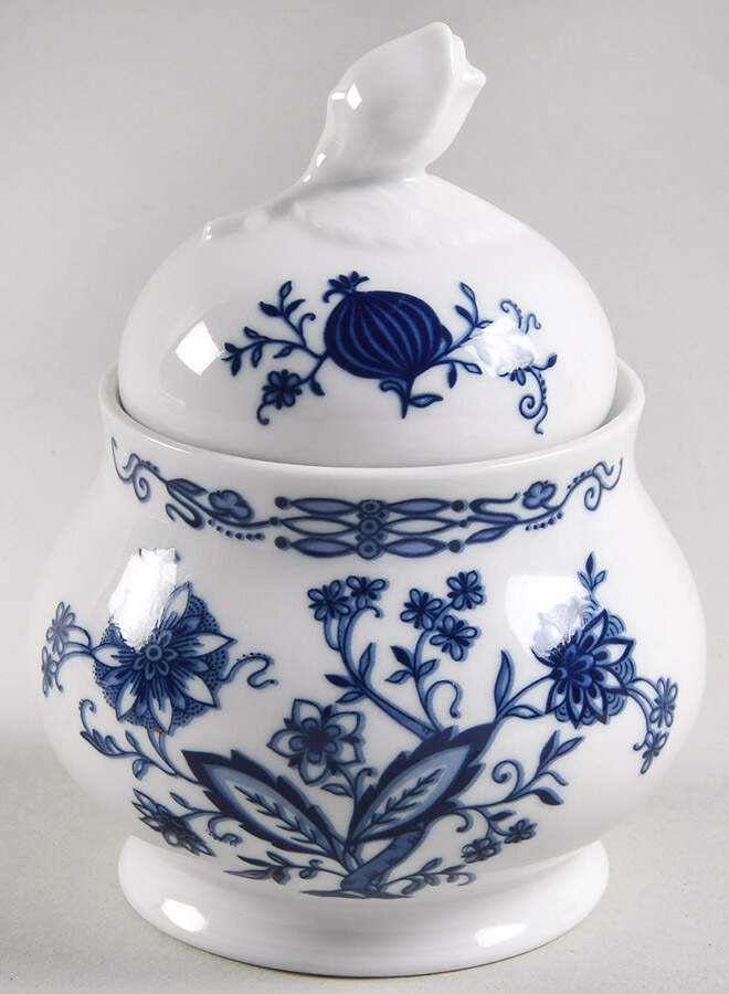 Dresden Classics Blue Sugar Bowl & Lid by Christina-1