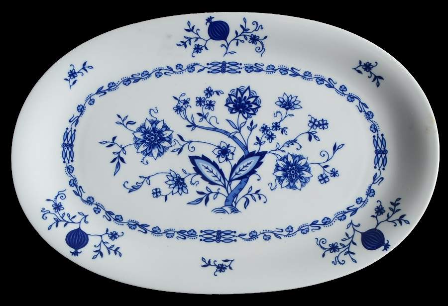 Dresden Classics Blue 13" Oval Serving Platter by Christina-1