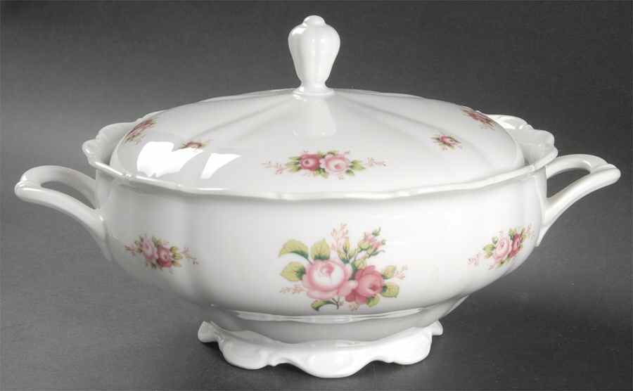 Rose Garden Round Covered Vegetable by Christina-1