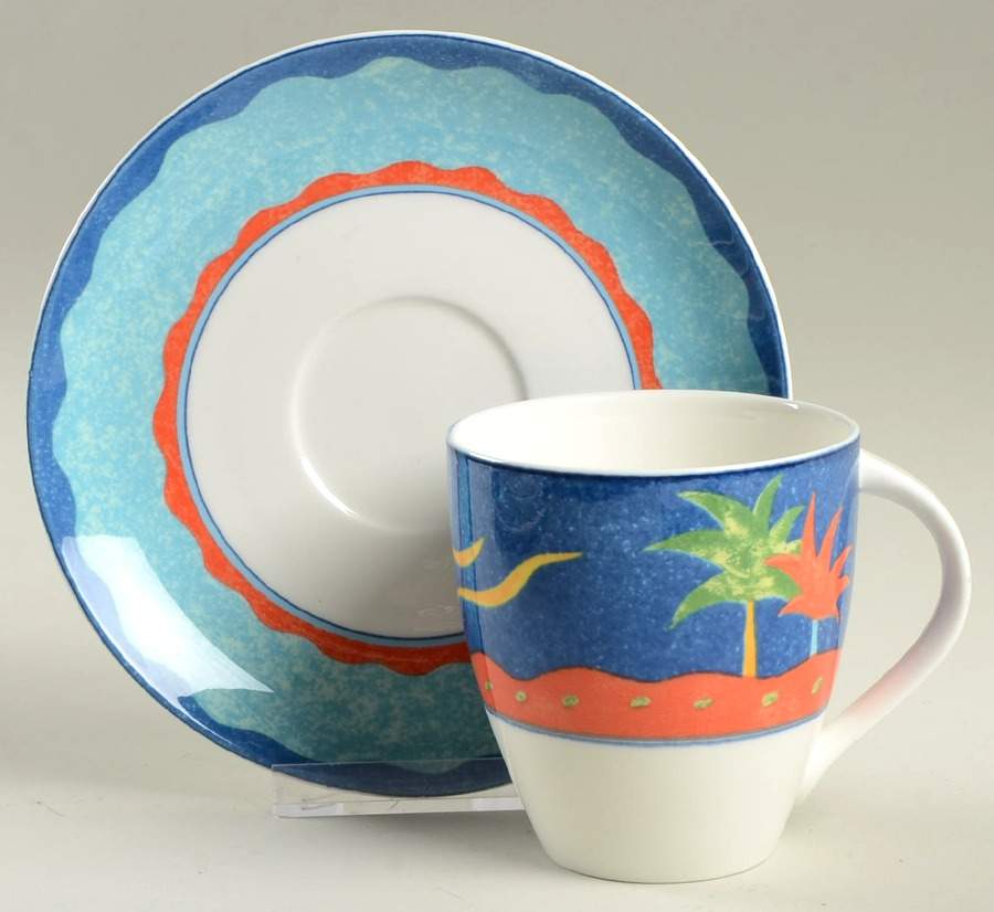 Barbados Flat Cup & Saucer Set by Christopher Stuart-1