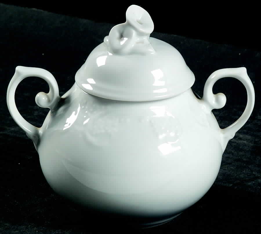 Batalha White Sugar Bowl & Lid by Christopher Stuart-1