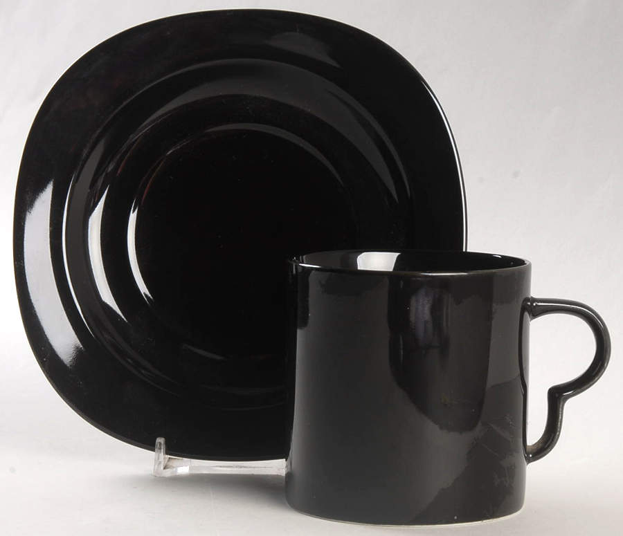 Black Coffee  Flat Cup & Saucer Set by Christopher Stuart-1
