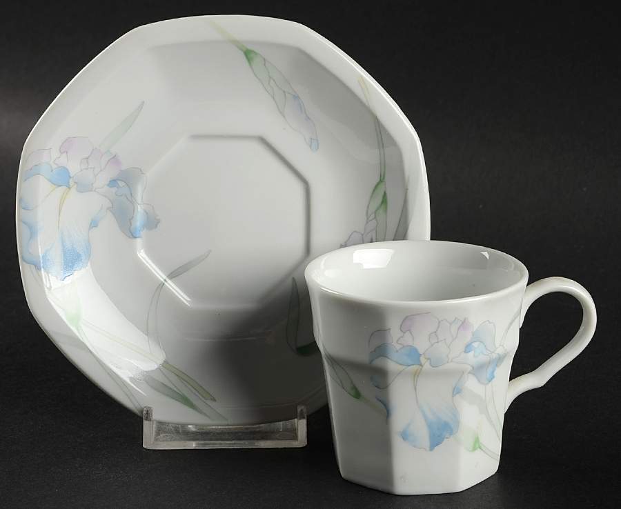 Blue Eyes Flat Demitasse Cup & Saucer Set by Christopher Stuart-1