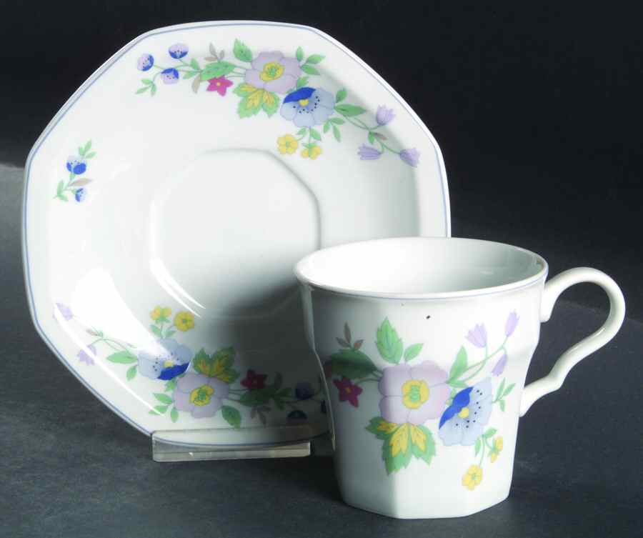 Blue Rhapsody Flat Cup & Saucer Set by Christopher Stuart-1
