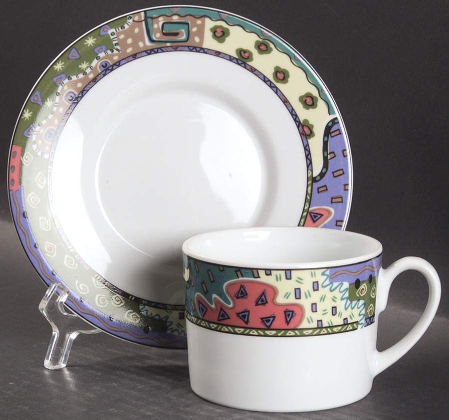 Boundaries Flat Cup & Saucer Set by Christopher Stuart-1