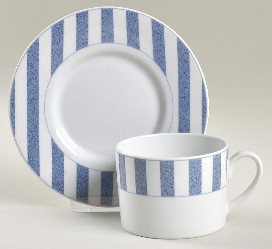 Capri Blue Flat Cup & Saucer Set by Christopher Stuart-1