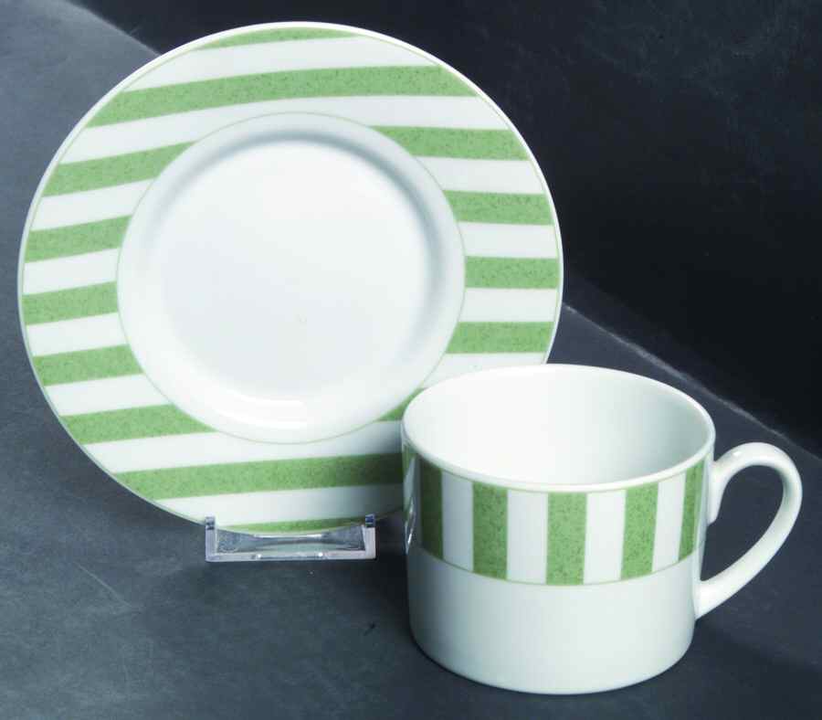Capri Green Flat Cup & Saucer Set by Christopher Stuart-1