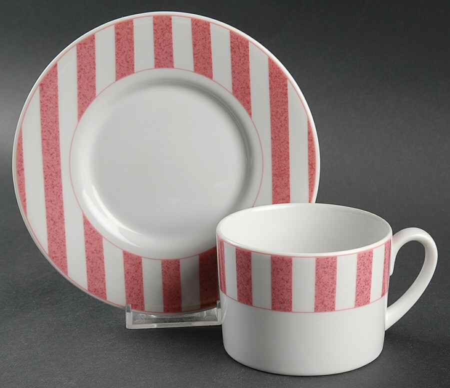 Capri Rose Flat Cup & Saucer Set by Christopher Stuart-1