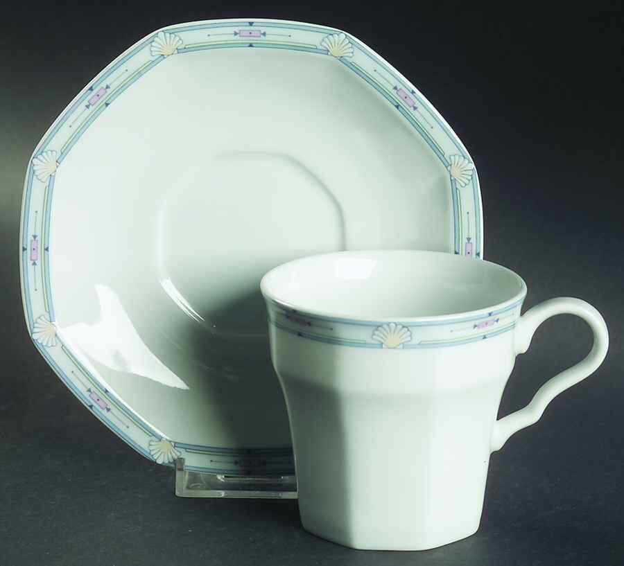 Classic Shell Flat Cup & Saucer Set by Christopher Stuart-1