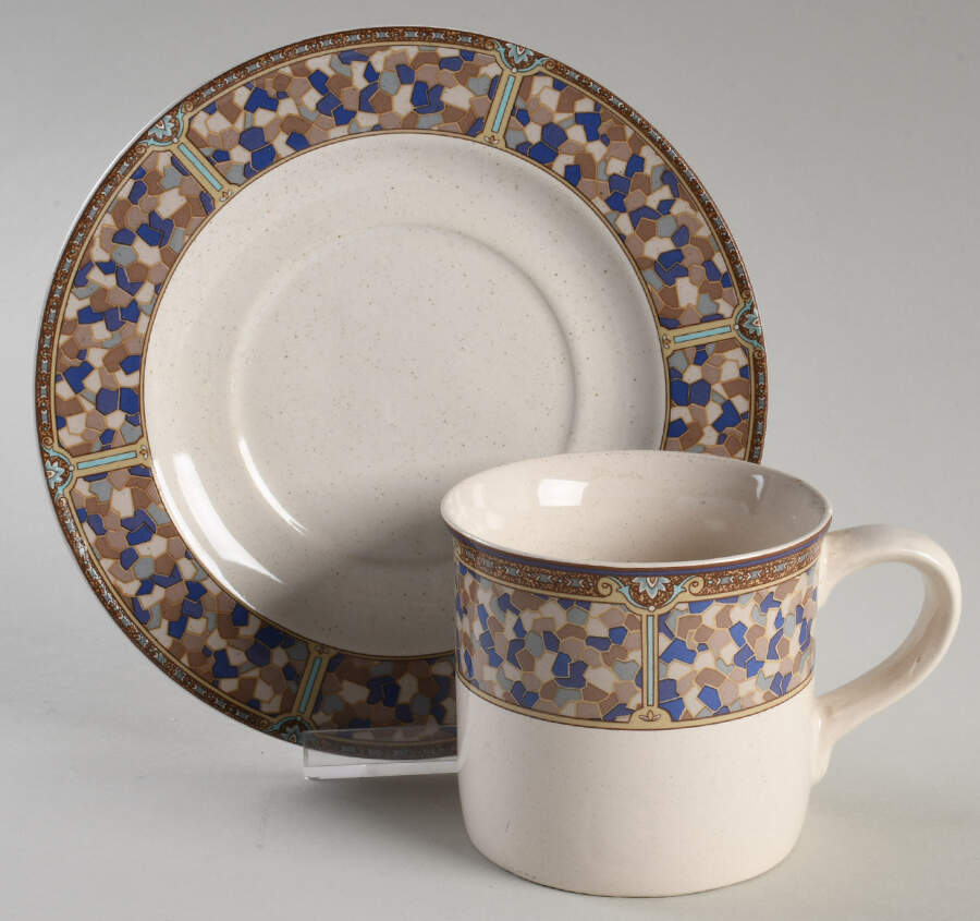 Colorstone Flat Cup & Saucer Set by Christopher Stuart-1