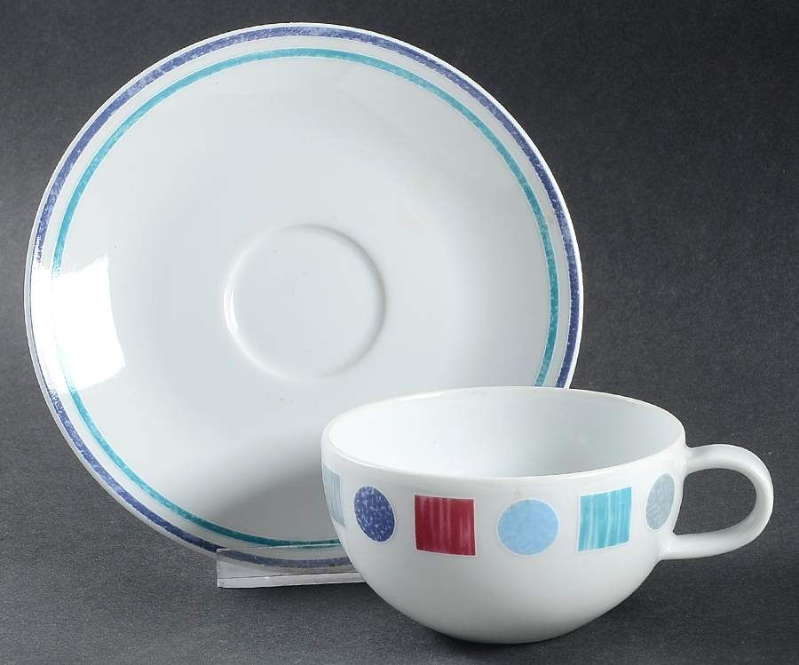 Color Lane Flat Cup & Saucer Set by Christopher Stuart-1