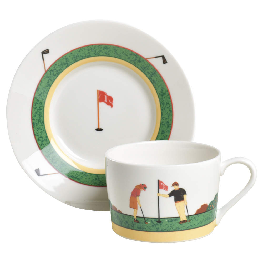 Fairway Flat Cup & Saucer Set by Christopher Stuart-1