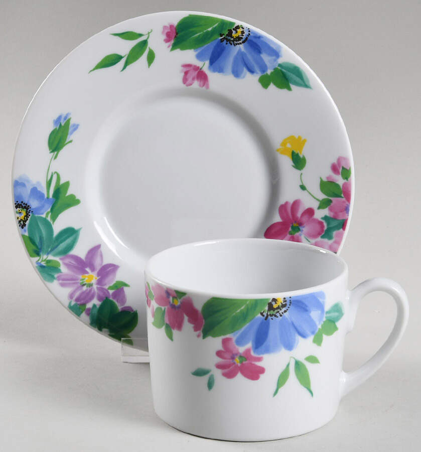 Floral Gallery Flat Cup & Saucer Set by Christopher Stuart-1